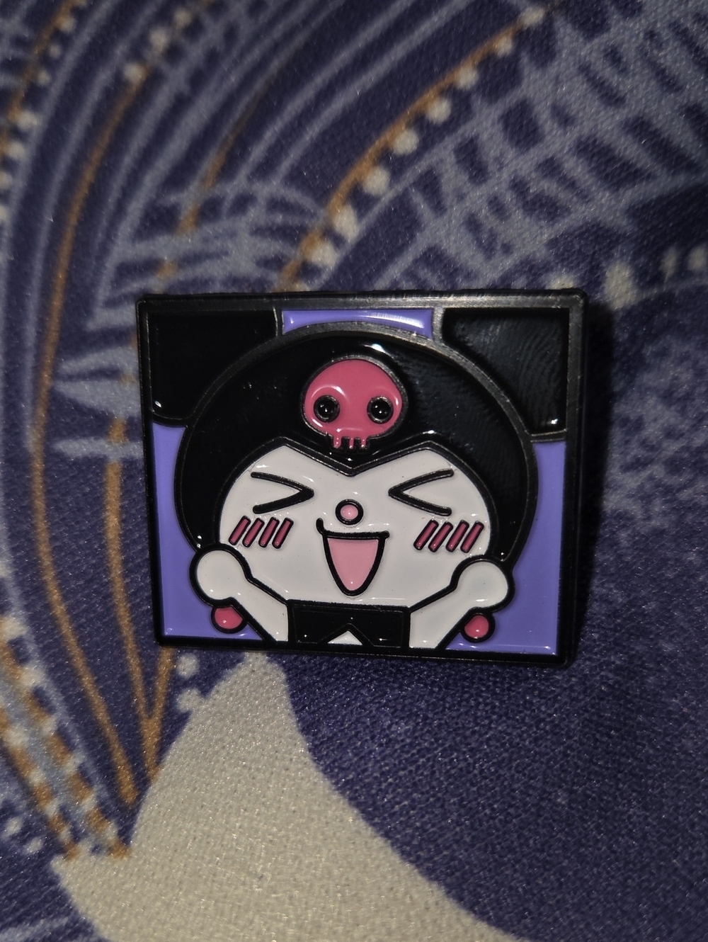 Sanrio Kuromi Cartoon Enamel Pin — Purple, Black, Pink & White